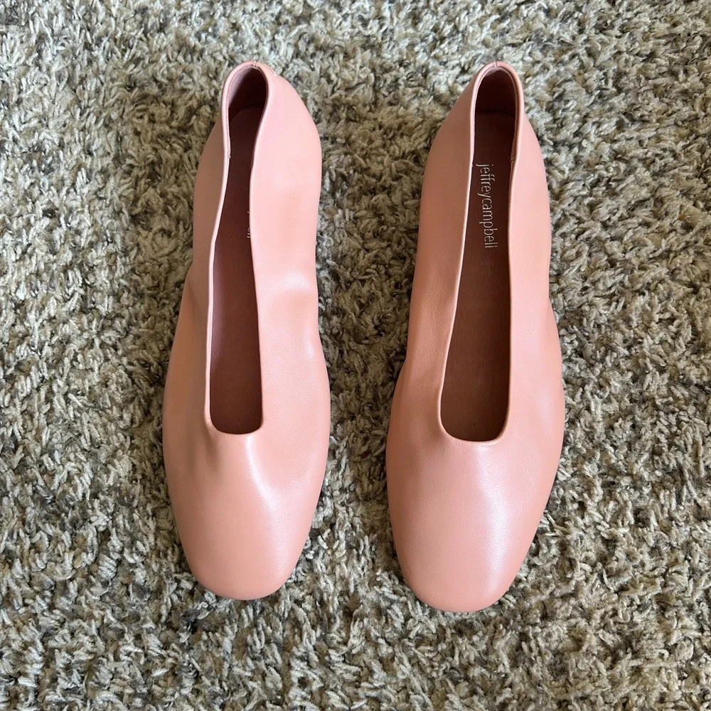 Jeffrey Campbell Dusty Pink Leather Slip-On Flats